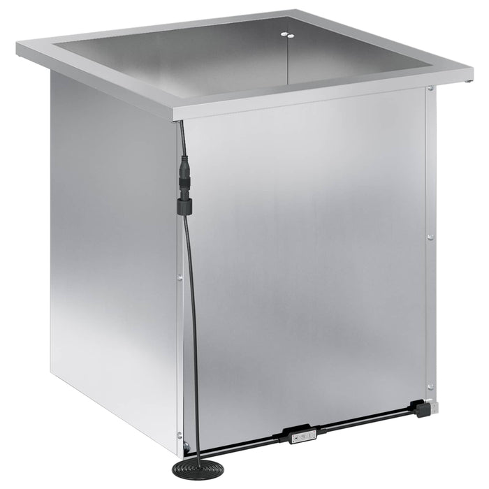 Jardinieră de grădină cu LED Argintiu 40 x 40 x 40 cm WALTI