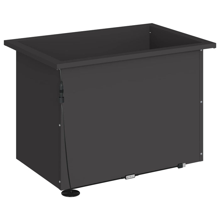 Jardinieră de grădină cu LED 2 buc. Negru 40 x 60 x 40 cm Oțel WALTI