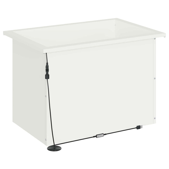 Jardinieră de grădină cu LED Alb 40 x 60 x 40 cm Oțel WALTI