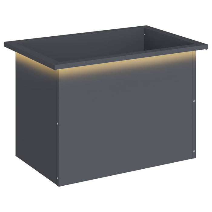 Jardinieră de grădină cu LED Antracit 40 x 60 x 40 cm Oțel WALTI