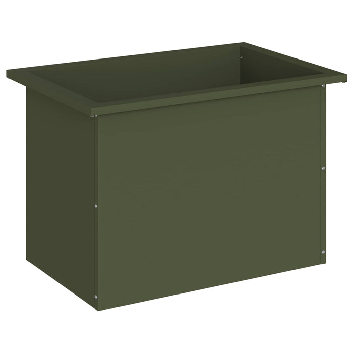 Jardinieră de grădină cu LED Verde măsliniu 40 x 60 x 40 cm WALTI