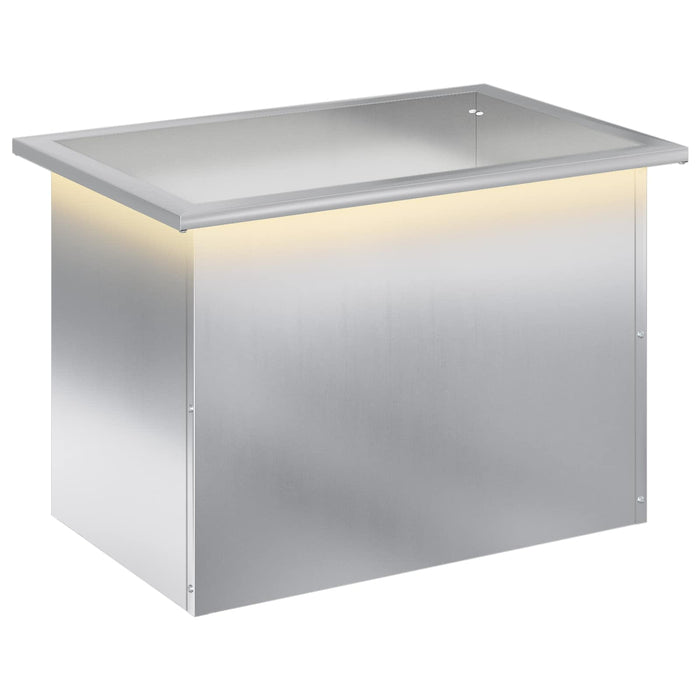 Jardinieră de grădină cu LED Argintiu 40 x 60 x 40 cm WALTI