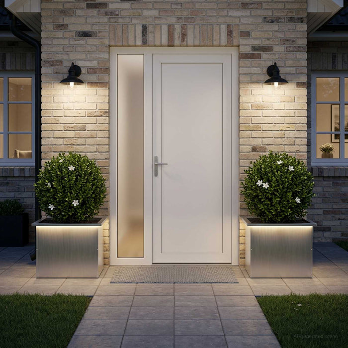 Jardinieră de grădină cu LED 2 buc. Argintiu 40 x 60 x 40 cm WALTI