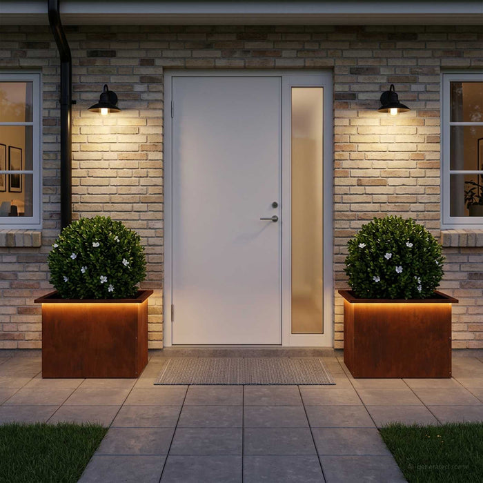 Jardinieră de grădină cu LED 2 buc. Ruginit 40 x 60 x 40 cm WALTI