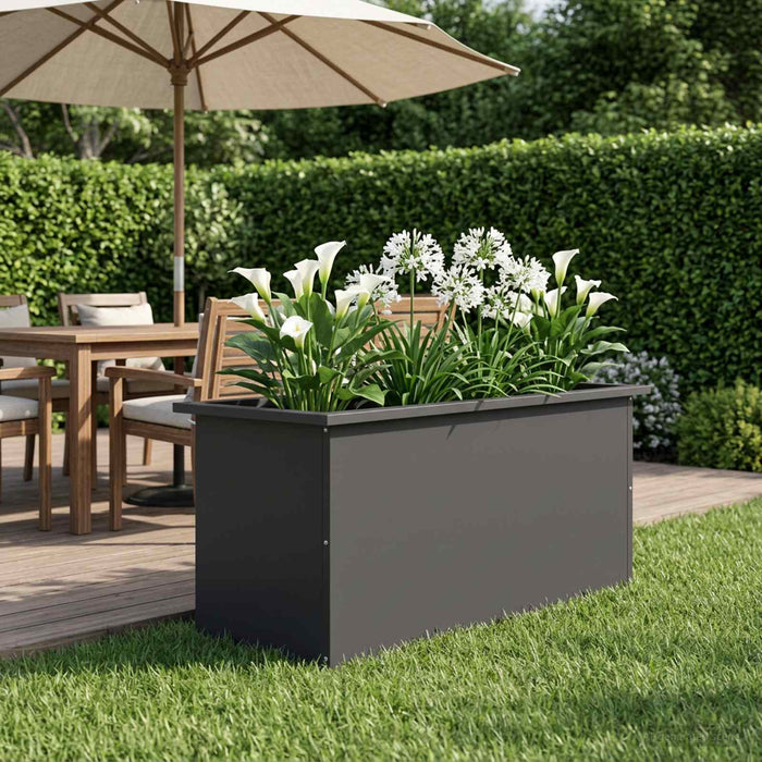 Jardinieră de grădină cu LED Negru 40 x 80 x 40 cm Oțel - WALTI WALTI