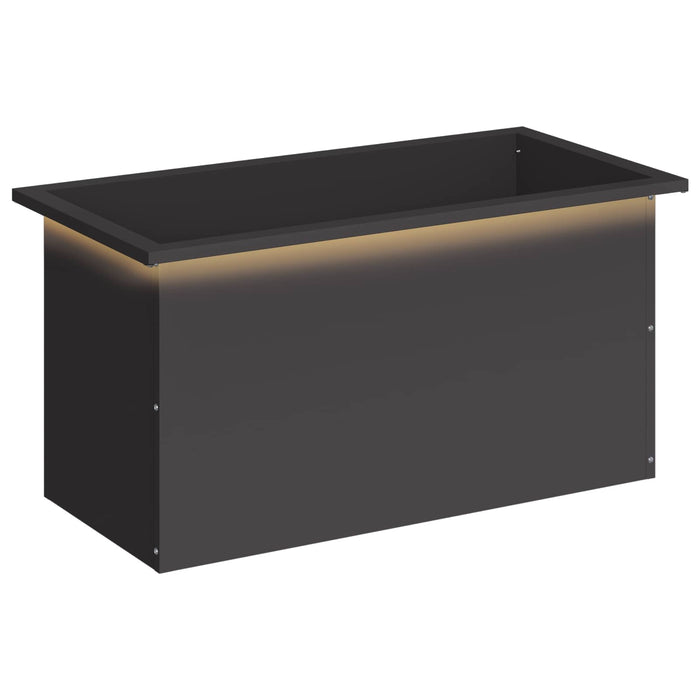Jardinieră de grădină cu LED Negru 40 x 80 x 40 cm Oțel WALTI