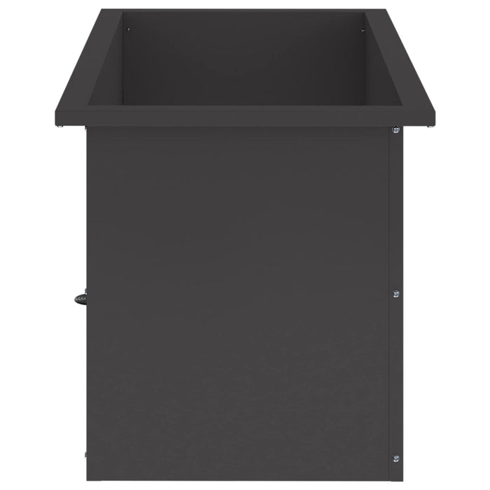 Jardinieră de grădină cu LED 2 buc. Negru 40 x 80 x 40 cm Oțel WALTI