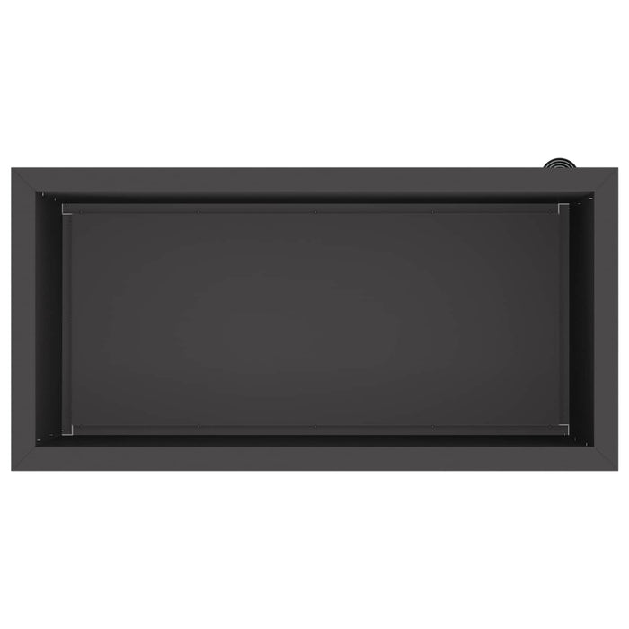 Jardinieră de grădină cu LED 2 buc. Negru 40 x 80 x 40 cm Oțel WALTI