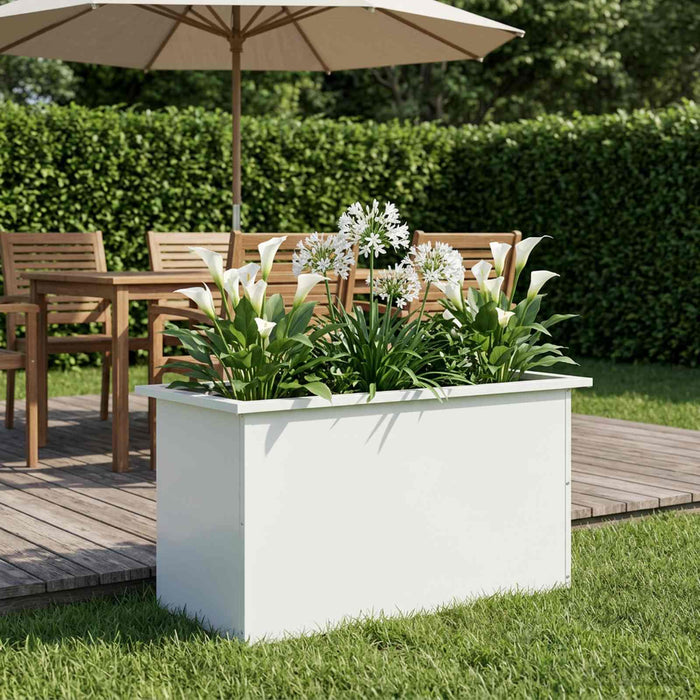 Jardinieră de grădină cu LED Alb 40 x 80 x 40 cm Oțel WALTI