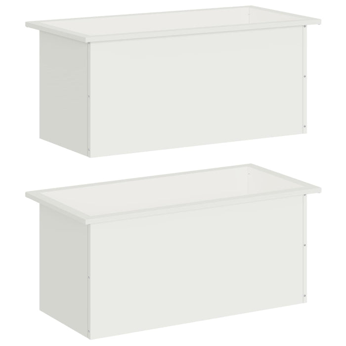 Jardinieră de grădină cu LED 2 buc. Alb 40 x 80 x 40 cm Oțel WALTI