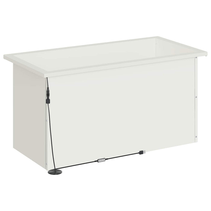 Jardinieră de grădină cu LED 2 buc. Alb 40 x 80 x 40 cm Oțel WALTI