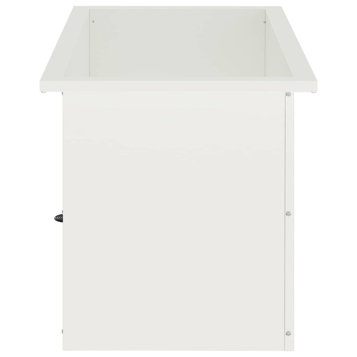 Jardinieră de grădină cu LED 2 buc. Alb 40 x 80 x 40 cm Oțel WALTI