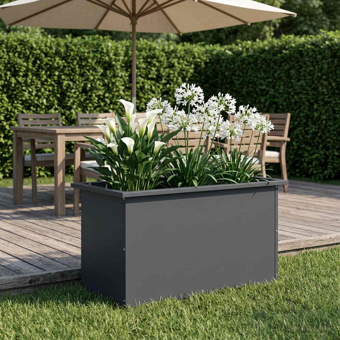 Jardinieră de grădină cu LED Antracit 40 x 80 x 40 cm Oțel WALTI