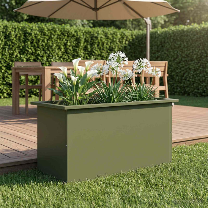 Jardinieră de grădină cu LED Verde măsliniu 40 x 80 x 40 cm - WALTI WALTI