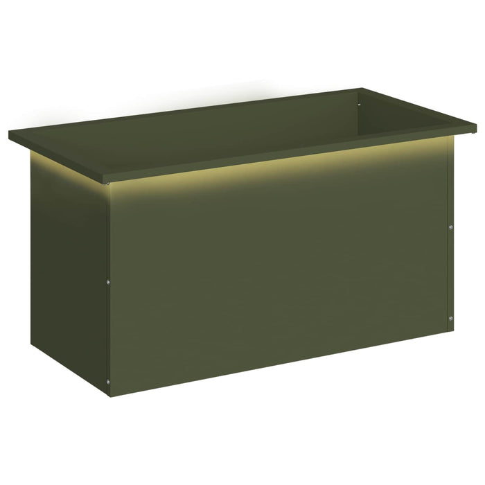 Jardinieră de grădină cu LED Verde măsliniu 40 x 80 x 40 cm WALTI