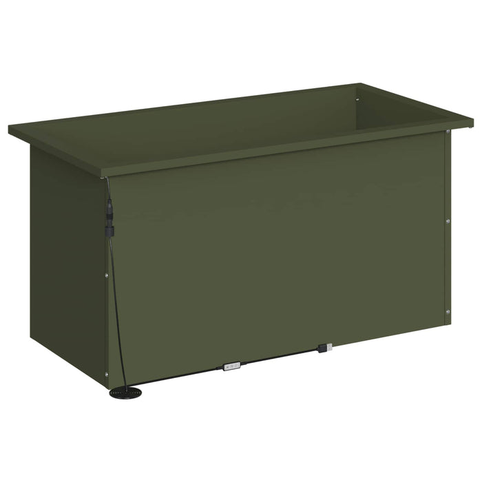 Jardinieră de grădină cu LED Verde măsliniu 40 x 80 x 40 cm WALTI