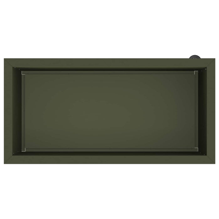 Jardinieră de grădină cu LED Verde măsliniu 40 x 80 x 40 cm WALTI