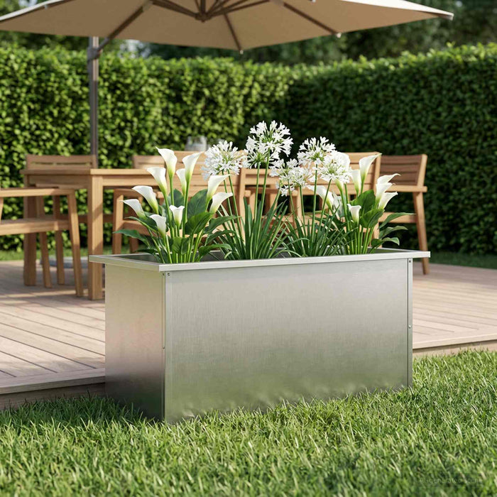 Jardinieră de grădină cu LED Argintiu 40 x 80 x 40 cm WALTI