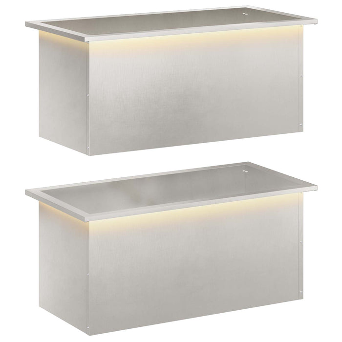 Jardinieră de grădină cu LED 2 buc. Argintiu 40 x 80 x 40 cm WALTI