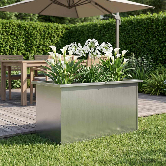 Jardinieră de grădină cu LED Argintiu 40 x 80 x 40 cm WALTI