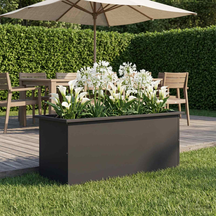 Jardinieră de grădină cu LED Negru 40 x 100 x 40 cm Oțel - WALTI WALTI