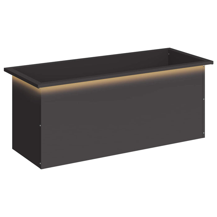 Jardinieră de grădină cu LED Negru 40 x 100 x 40 cm Oțel - WALTI WALTI