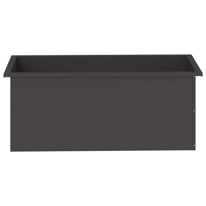Jardinieră de grădină cu LED Negru 40 x 100 x 40 cm Oțel - WALTI WALTI