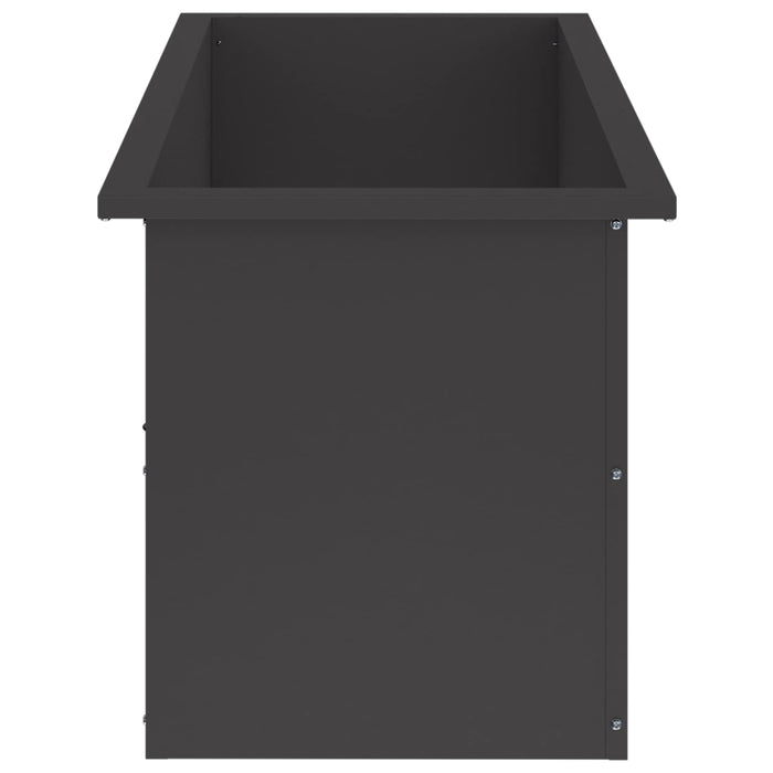Jardinieră de grădină cu LED 2 buc. Negru 40 x 100 x 40 cm Oțel - WALTI WALTI