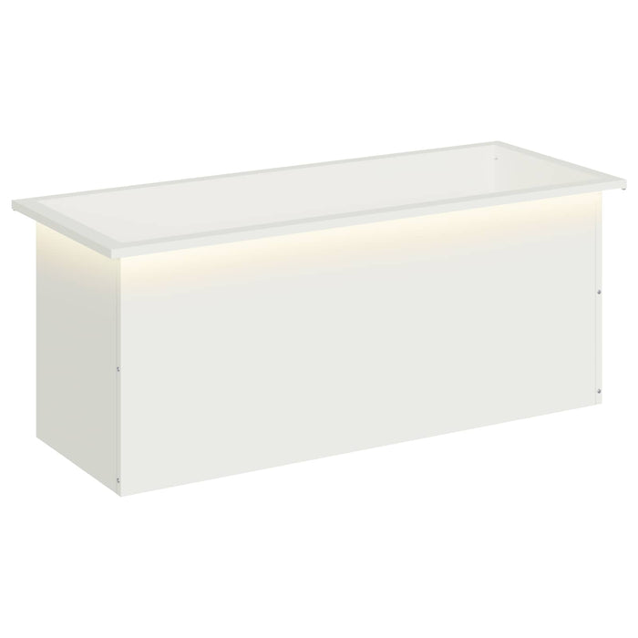 Jardinieră de grădină cu LED Alb 40 x 100 x 40 cm Oțel - WALTI WALTI