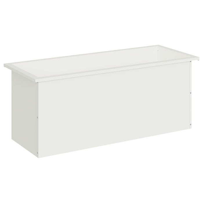 Jardinieră de grădină cu LED Alb 40 x 100 x 40 cm Oțel - WALTI WALTI