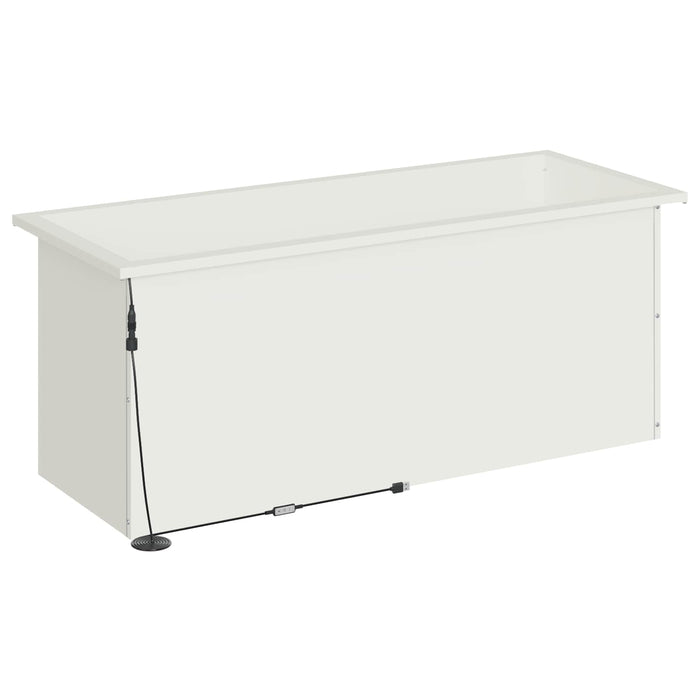Jardinieră de grădină cu LED Alb 40 x 100 x 40 cm Oțel - WALTI WALTI