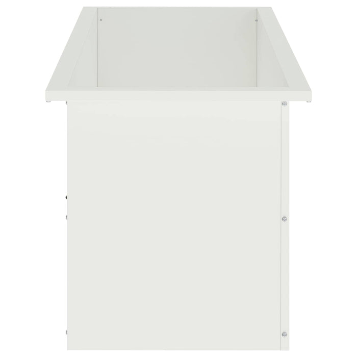 Jardinieră de grădină cu LED Alb 40 x 100 x 40 cm Oțel - WALTI WALTI