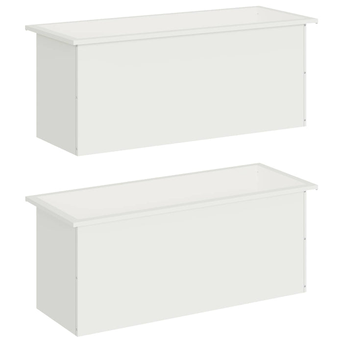 Jardinieră de grădină cu LED 2 buc. Alb 40 x 100 x 40 cm Oțel - WALTI WALTI