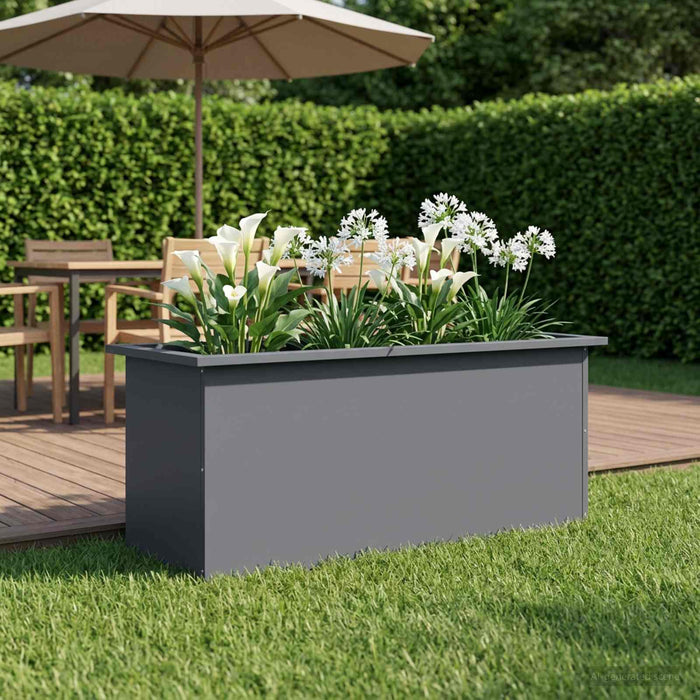 Jardinieră de grădină cu LED Antracit 40 x 100 x 40 cm Oțel WALTI