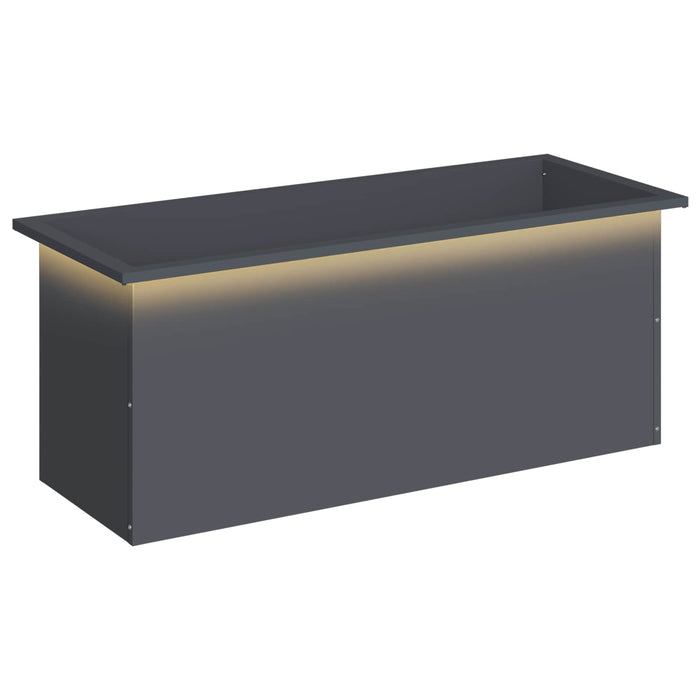 Jardinieră de grădină cu LED Antracit 40 x 100 x 40 cm Oțel WALTI