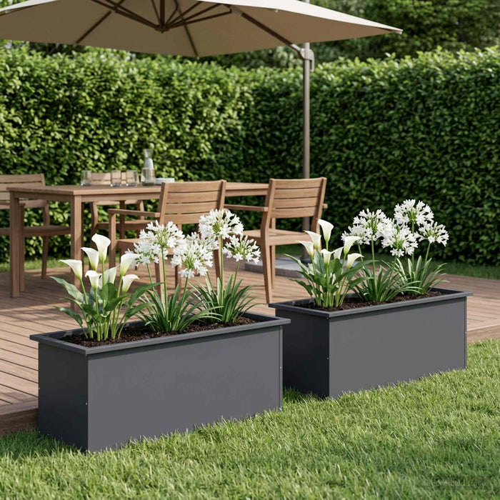 Jardinieră de grădină cu LED 2 buc. Antracit 40 x 100 x 40 cm - WALTI WALTI