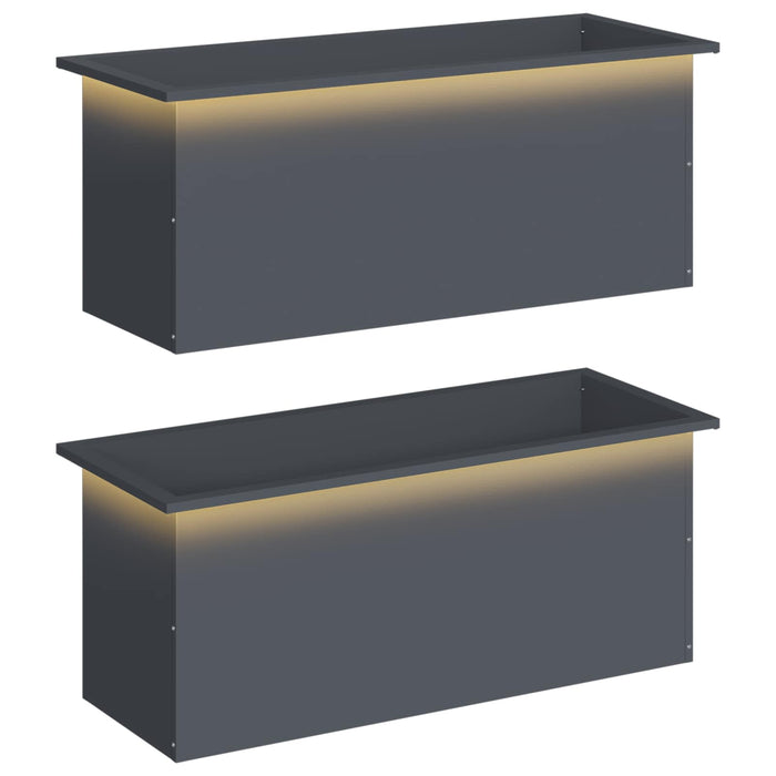 Jardinieră de grădină cu LED 2 buc. Antracit 40 x 100 x 40 cm - WALTI WALTI