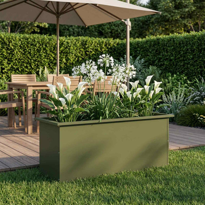 Jardinieră de grădină cu LED Verde măsliniu 40 x 100 x 40 cm - WALTI WALTI