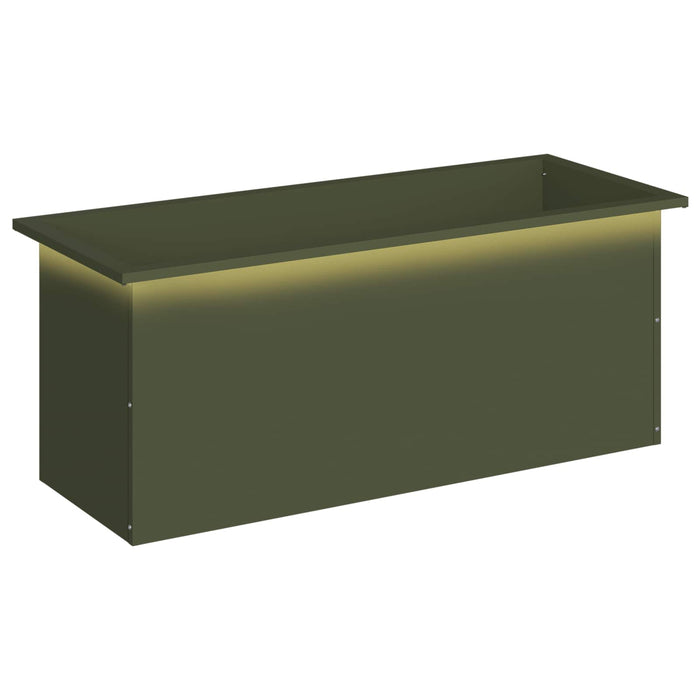 Jardinieră de grădină cu LED Verde măsliniu 40 x 100 x 40 cm - WALTI WALTI