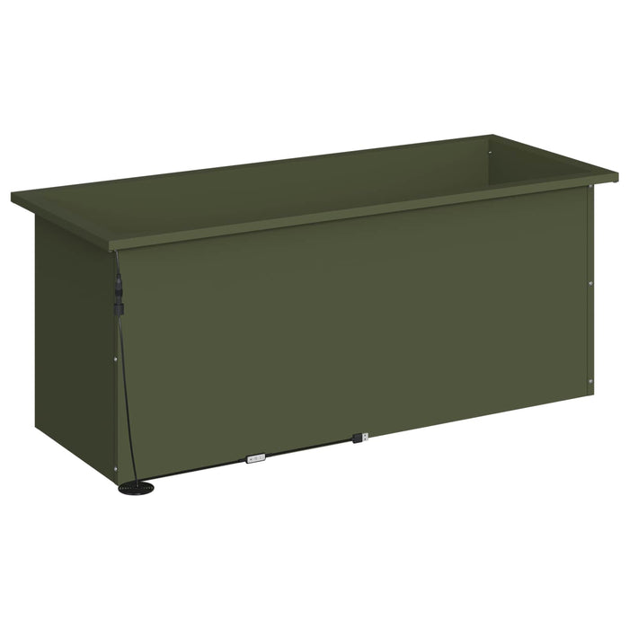 Jardinieră de grădină cu LED Verde măsliniu 40 x 100 x 40 cm - WALTI WALTI