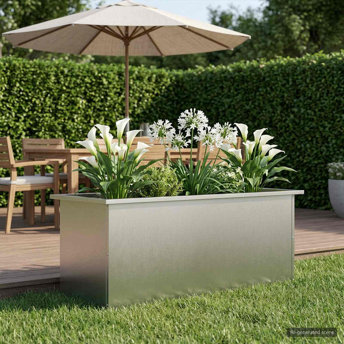 Jardinieră de grădină cu LED Argintiu 40 x 100 x 40 cm - WALTI WALTI