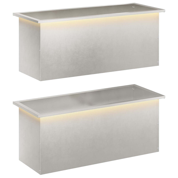 Jardinieră de grădină cu LED 2 buc. Argintiu 40 x 100 x 40 cm - WALTI WALTI
