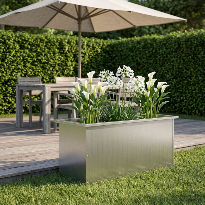 Jardinieră de grădină cu LED Argintiu 40 x 100 x 40 cm - WALTI WALTI