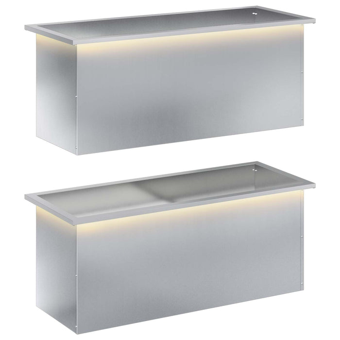 Jardinieră de grădină cu LED 2 buc. Argintiu 40 x 100 x 40 cm - WALTI WALTI