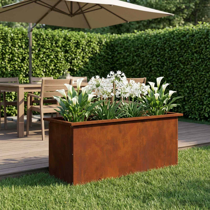 Jardinieră de grădină cu LED Ruginit 40 x 100 x 40 cm WALTI