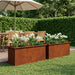 Jardinieră de grădină cu LED 2 buc. Ruginit 40 x 100 x 40 cm - WALTI WALTI