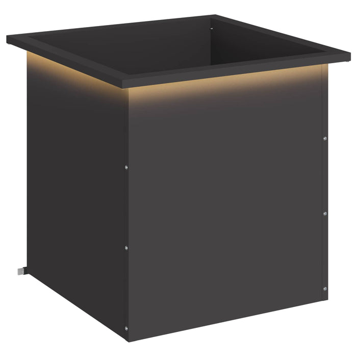 Jardinieră de grădină cu LED Negru 50 x 50 x 48 cm Oțel - WALTI WALTI