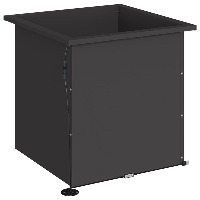Jardinieră de grădină cu LED Negru 50 x 50 x 48 cm Oțel - WALTI WALTI