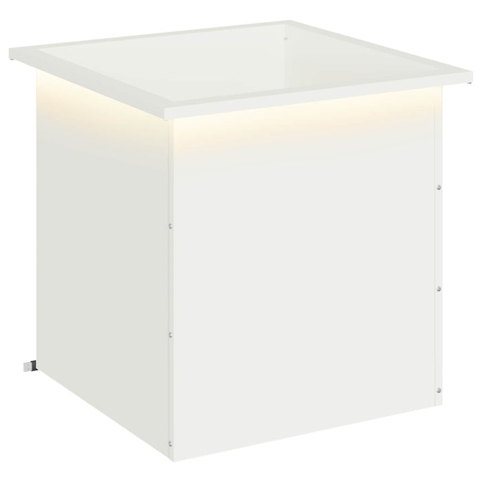 Jardinieră de grădină cu LED Alb 50 x 50 x 48 cm Oțel - WALTI WALTI