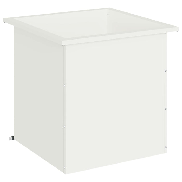 Jardinieră de grădină cu LED Alb 50 x 50 x 48 cm Oțel - WALTI WALTI